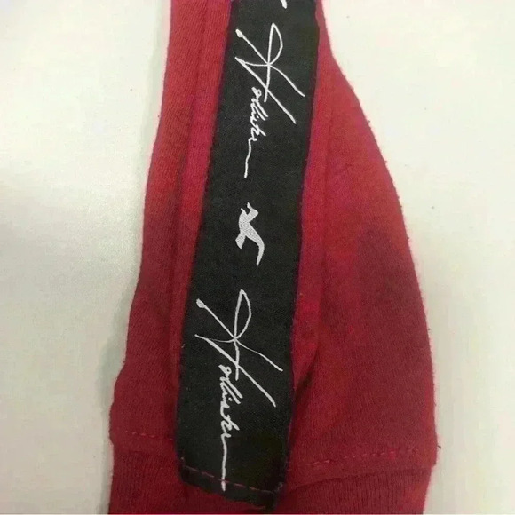 HOLLISTER MEN'S CASUAL LOGO EMBROIDERED TEE LONG SLEEVES HEATHER RED SIZE SMALL - Picture 8 of 14